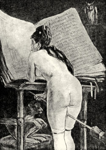 Datei:Félicien Rops-Die Lektüre des Albertus Magnus.jpg